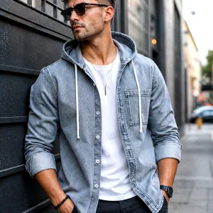 Buzo Hoodie Urbano Denim Look