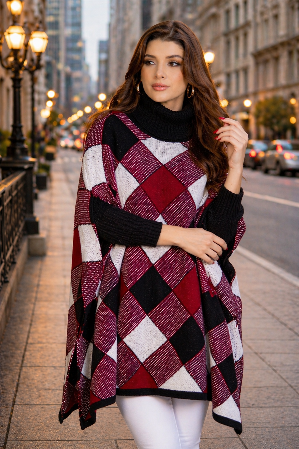 Ruana Oversize Cuadros Chic