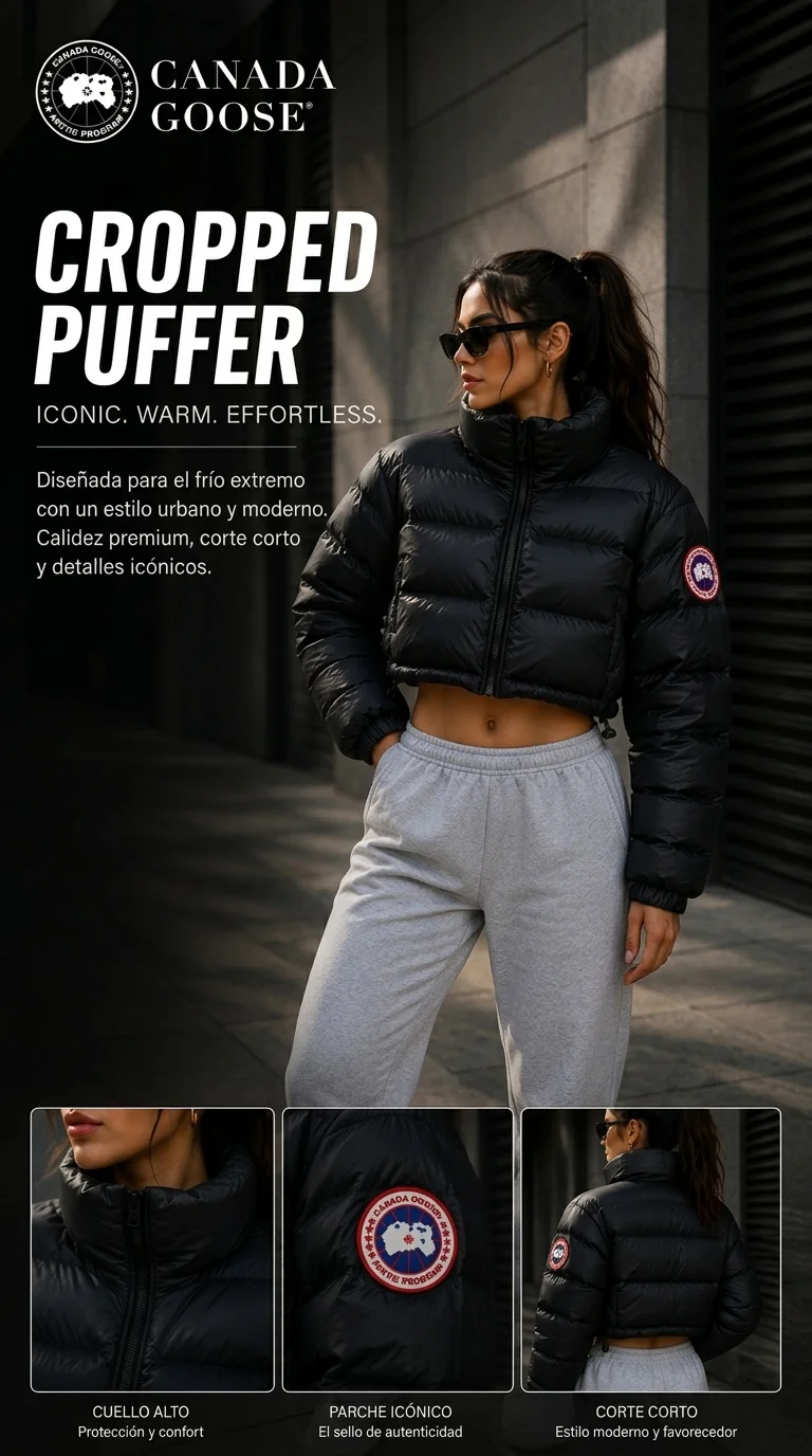 Chaqueta Puffer Cropped Urbana